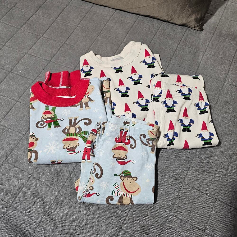 Hanna Andersson 2 Lots Set Pajamas Long Johns Holiday Christmas Winter Kids 5